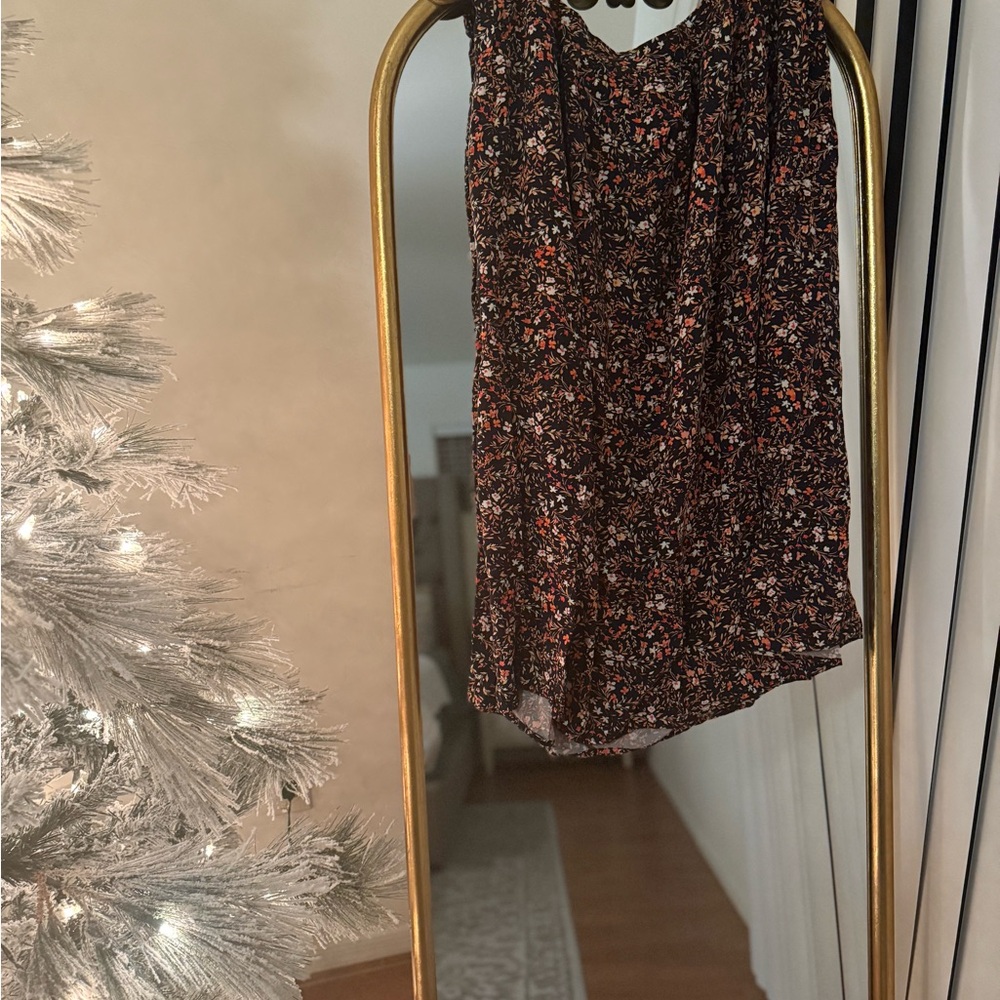 Old Navy Black Floral Mini Skirt